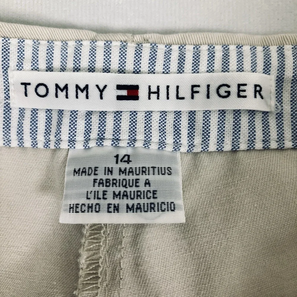 Tommy Hilfiger Womens‎ Light Tan Y2K Vintage 100% Cotton Wide Leg Pants Size 14